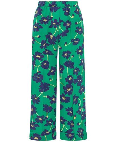 P.A.R.O.S.H. Printed Cropped Trousers - Green
