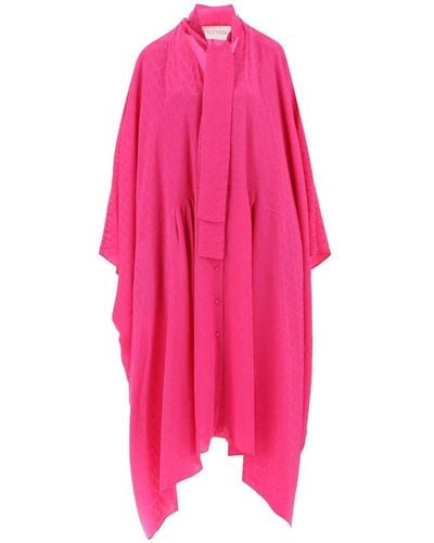 Valentino Button Detailed Maxi Shirt Dress - Pink
