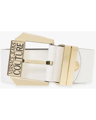 Versace Logo Plaque Buckle Belt - White