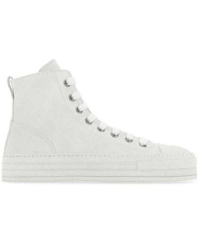 Ann Demeulemeester Round Toe Lace-up Trainers - White