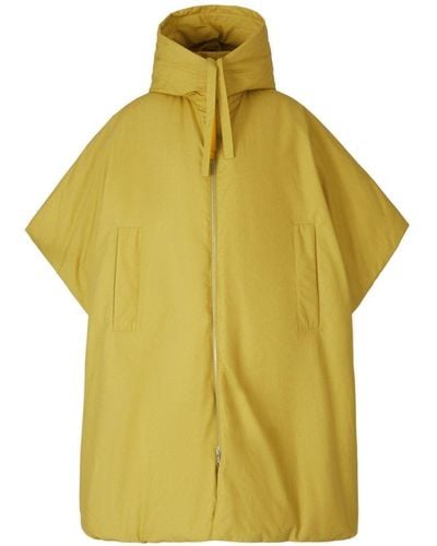 Jil Sander Hooded Zipped Coat - Yellow