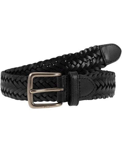 Polo Ralph Lauren Braided Calfskin Belt - Black