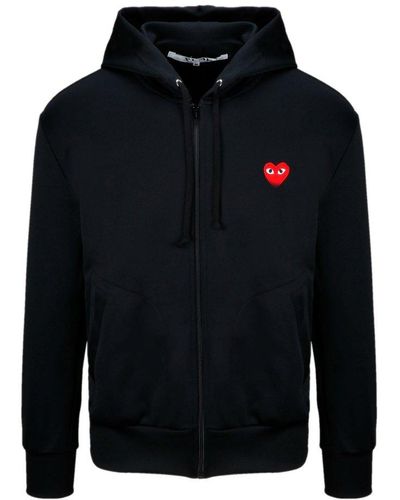 COMME DES GARÇONS PLAY Play Zip Hooded Sweatshirt - Black