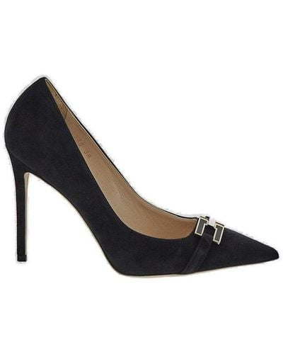Elisabetta Franchi Enamelled Logo Court Shoes - Black