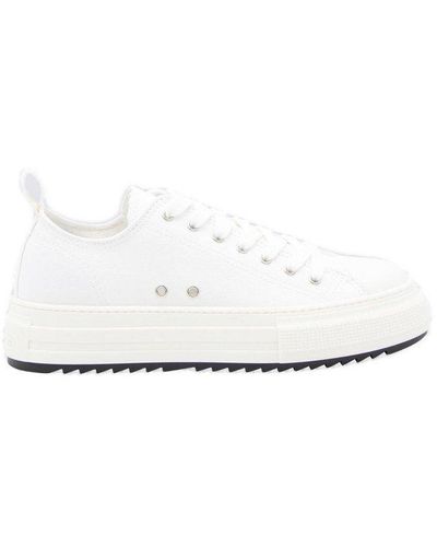 DSquared² Round Toe Lace-up Sneakers - White