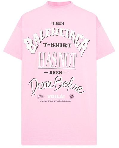 Balenciaga Graphic Printed Oversized T-shirt - Pink