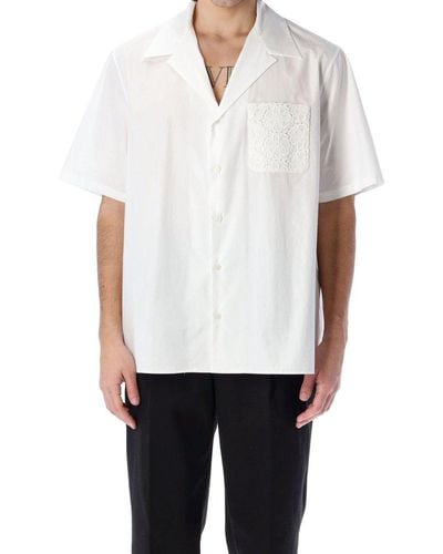 Valentino Logo Printed Short-sleeved Shirt - White