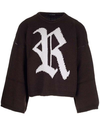 Raf Simons Brown R Sweater - Black