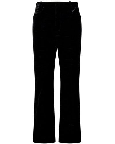 Tom Ford Low-waisted Velvet Trousers - Black
