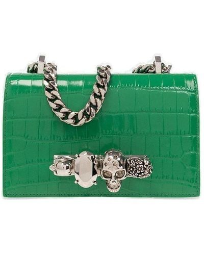 Alexander McQueen Jeweled Satchel Mini Shoulder Bag - Green