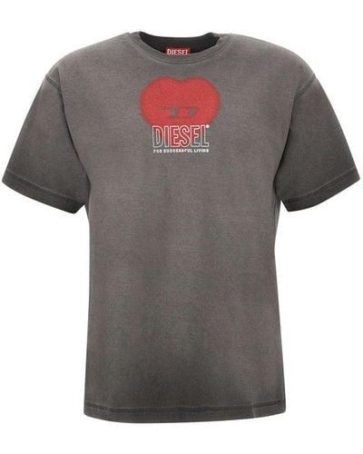 DIESEL T-buxtcotton T-shirt - Grey