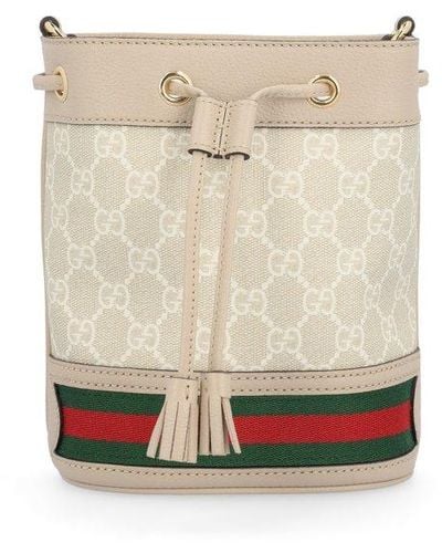 Gucci 'ophidia Mini' Bucket Bag - Natural