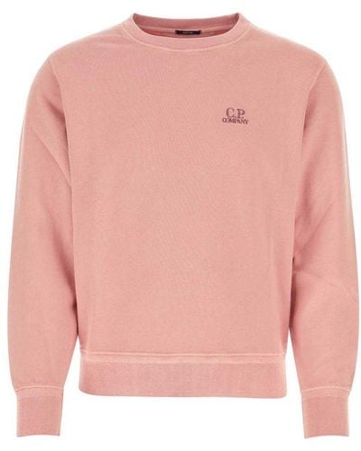 C.P. Company Logo Embroidered Knit Sweater - Pink