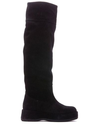 Paloma Barceló Roy Round-toe Platform Boots - Black