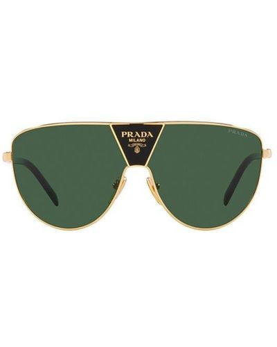 Prada Catwalk Pilot Metal Sunglasses - Green
