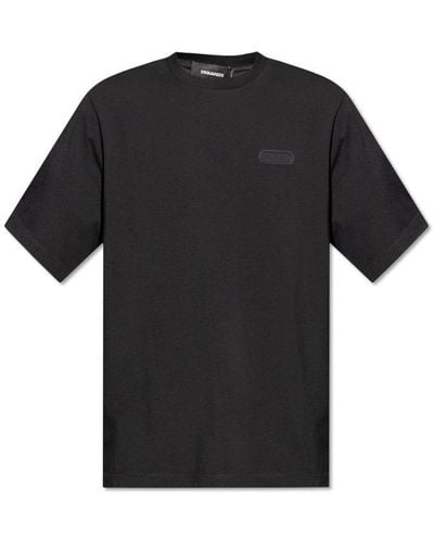 DSquared² Logo Patch Crewneck T-shirt - Black