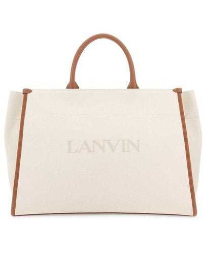 Lanvin Beige Large Asymmetric Bucket Bag Lanvin