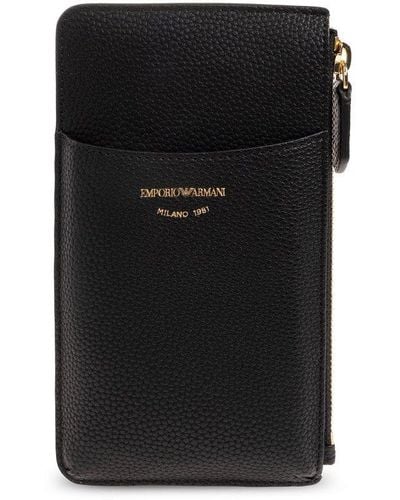 Emporio Armani Wallet With Logo, - Black