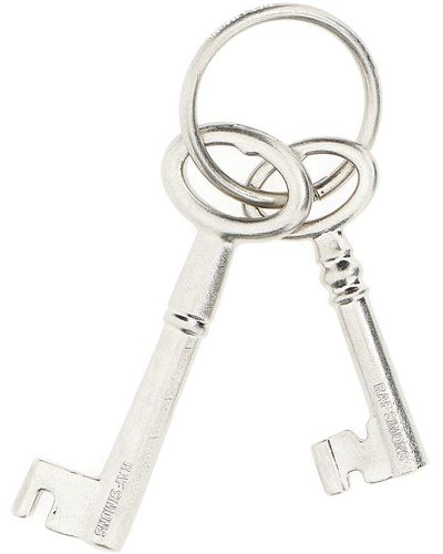 Raf Simons Logo Engraved Key Keyring - White