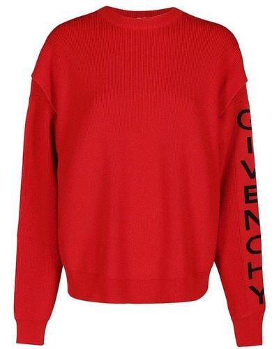 Givenchy Logo Knitted Jumper - Red