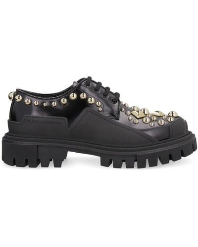 Dolce & Gabbana Stud Embroidery Trekking Derby Shoes - Black