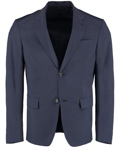 Prada Single Breasted Tailored Blazer - Blue