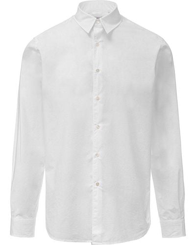 Aspesi Straight-point Collared Buttoned Shirt - White