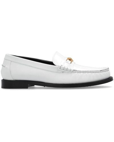 Versace Logo-plaque Slip-on Loafers - White