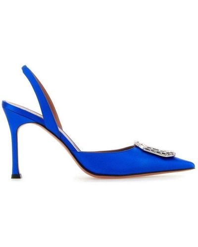 AMINA MUADDI Camelia Pointed-toe Court Shoes - Blue