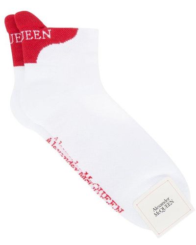 Alexander McQueen Signature Logo Socks - White