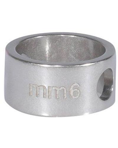 MM6 by Maison Martin Margiela Logo Engraved Slip-on Ring - Black