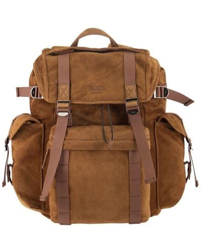 Tod's Medium Suede Backpack - Brown