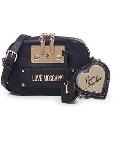 Love Moschino Shoulder Bag With-Colored Hardware - Blue