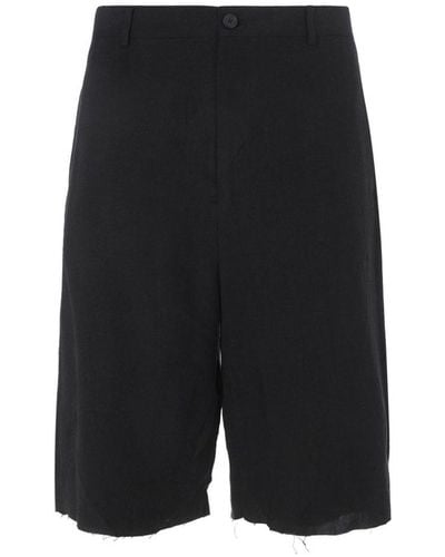 Balenciaga Frayed Hem Shorts - Black