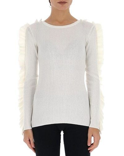See By Chloé Ruffle Trimmed Sweater - White