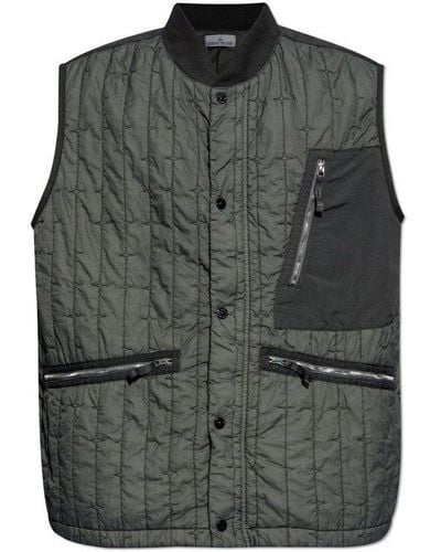 Stone Island Quilted Vest, - Black