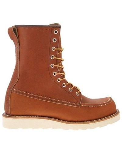 Red Wing Round Toe Lace-up Boot - Brown