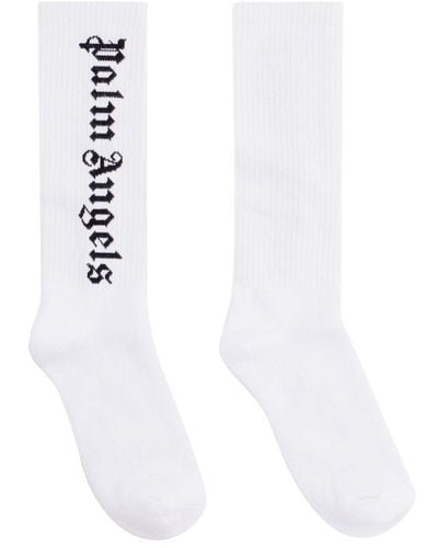 Palm Angels Intarsia-logo Socks - White