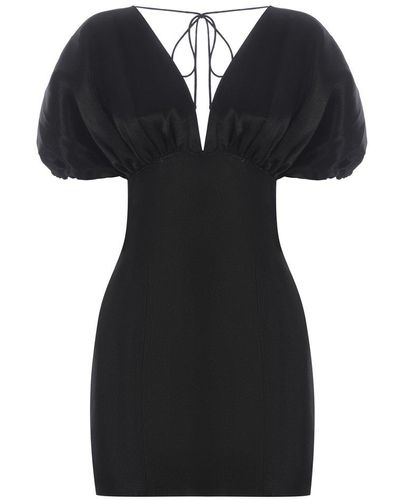 ROTATE BIRGER CHRISTENSEN Embellished V-neck Mini Dress - Black