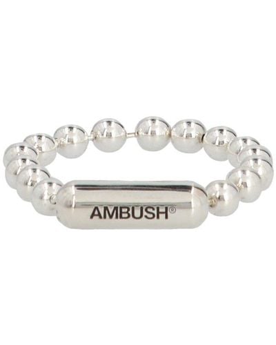 Ambush Logo Ball Chain Bracelet - White