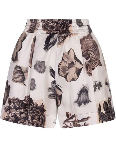 Marni Floral Print Elasticated Waist Shorts - White