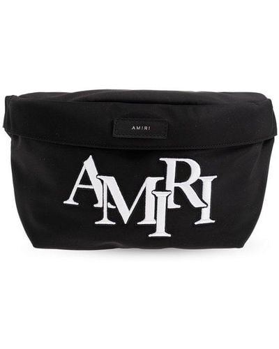 Amiri Staggered Logo-embroidered Zipped Belt Bag - Black