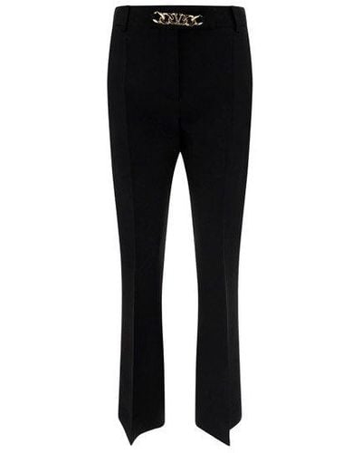 Valentino Chain-embellished Straight Leg Trousers - Black