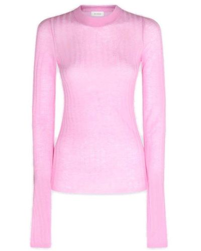 Sportmax Crewneck Long-sleeved Sweater - Pink