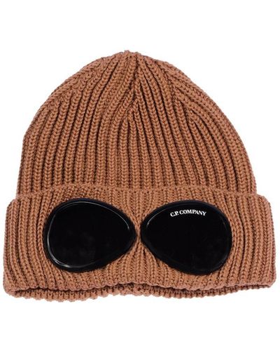 C.P. Company Accessories Knit Cap In Extrafine Merino Wool - Brown