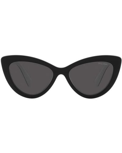 Miu Miu Mu 01vs 55 Cat Eye-framed Acetate Sunglasses - Black