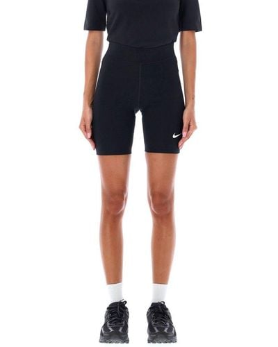 Nike Logo-printed High-waist Cycling Shorts - Blue