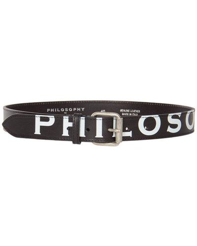 Philosophy Di Lorenzo Serafini Logo Printed Buckle Belt - Black