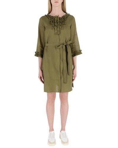 Max Mara Ruffle Detailed Dress - Green
