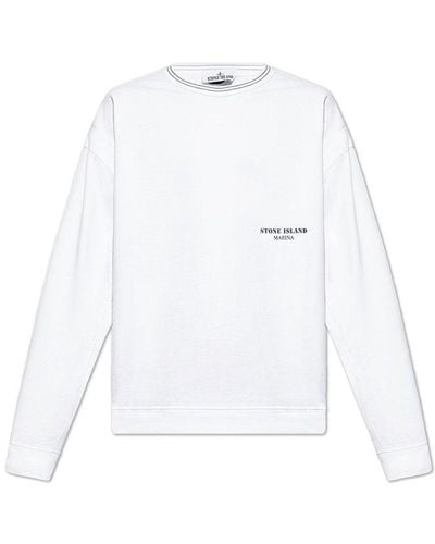 Stone Island Sweatshirt From The 'marina' Collection, - White